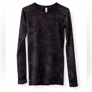 CRZ Yoga Tech 2.0 Long Sleeve Medium Black Tie Dye Thumbholes